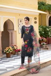 Indo Era 2375 Women Floral Silk Embroidery Kurti With Bottom Dupatta
